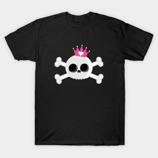 Cute Emo Skull with Crown T-Shirt